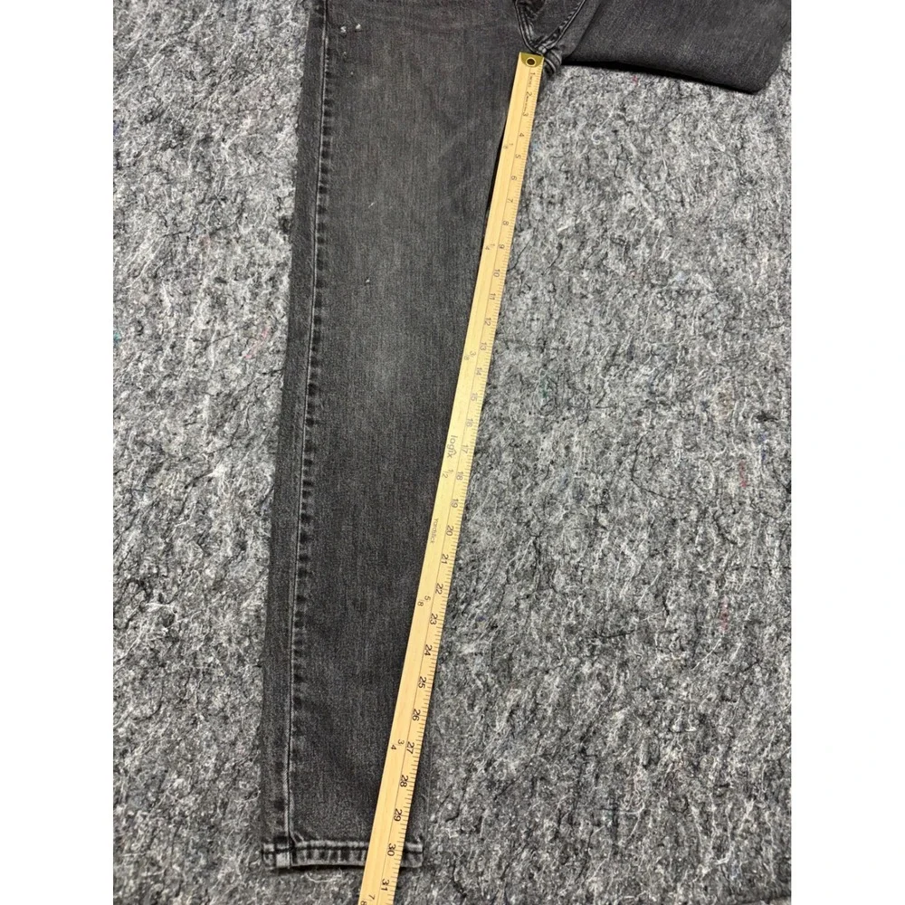 Levis 511 Slim Fit Jeans Mens 33x32 Faded Black WaterLess Denim Pants Distressed